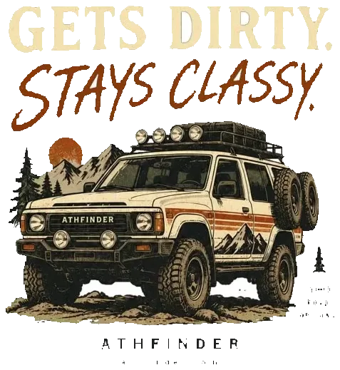 Gets Dirty. Stays Classy. sticker: the truck in the trees, good roads optional